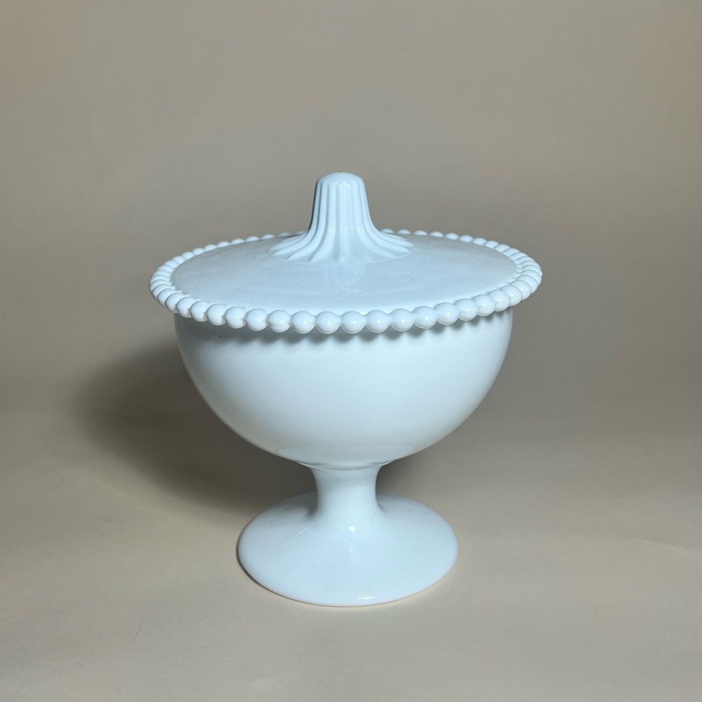 Indiana Milk Glass Candy Dish (vintage)